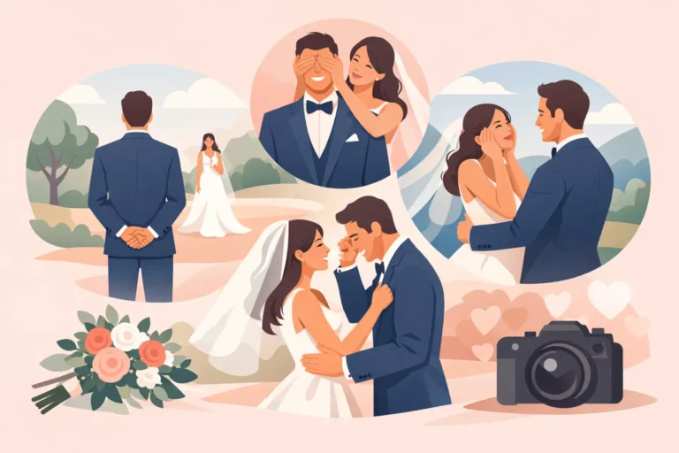 15 First Look Wedding Photo Ideas