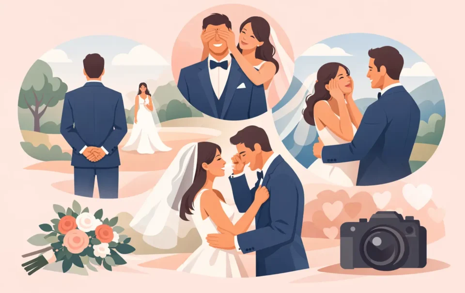 15 First Look Wedding Photo Ideas