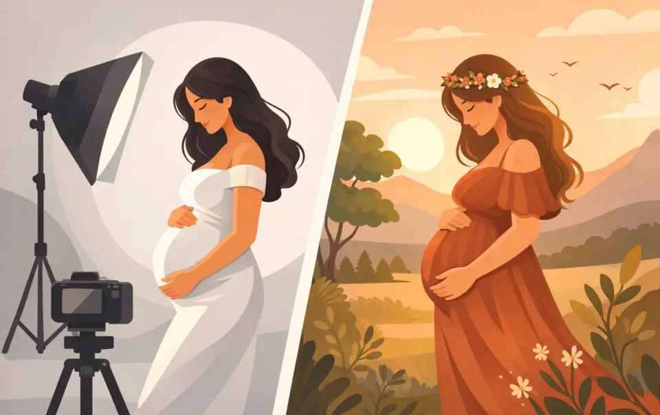 Studio vs Outdoor Maternity Photos